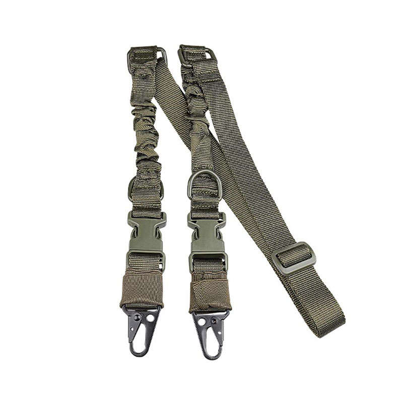 Military double-point tactical gun sling multi-function alloy buckle