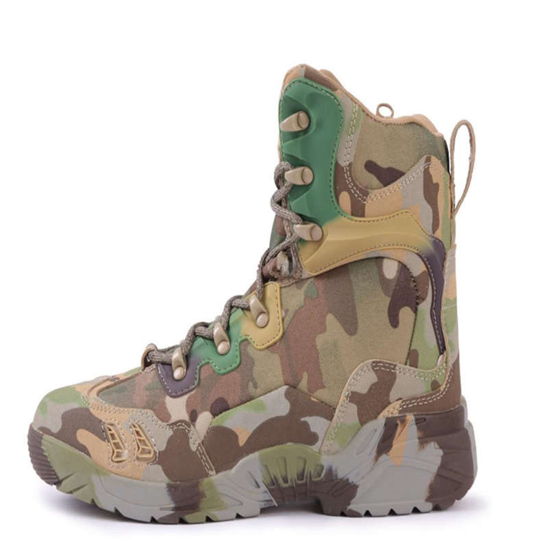 High quality camouflage high top men's tactical shock-absorbing military boots