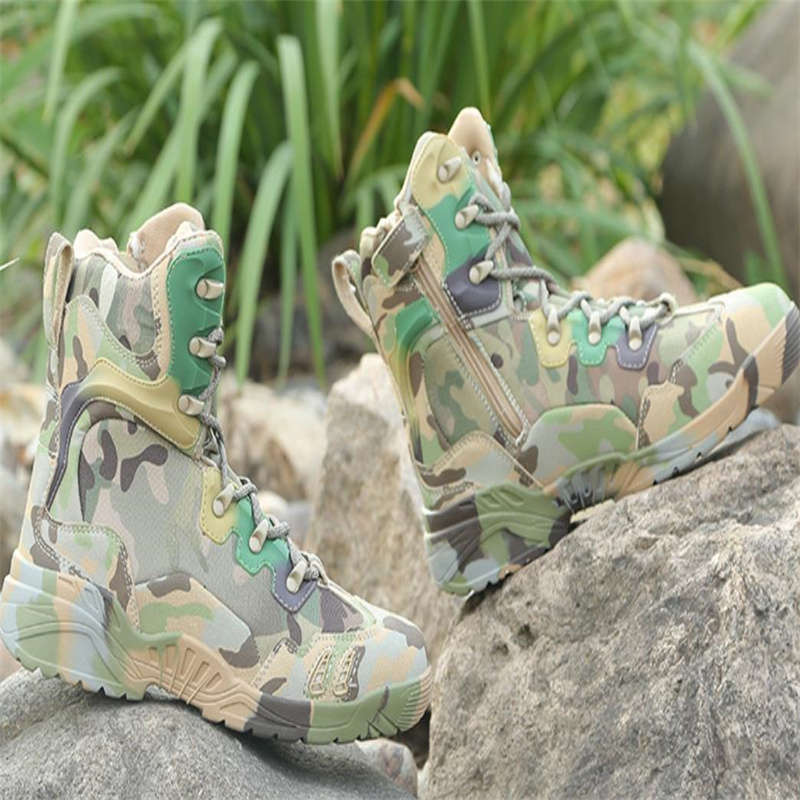 High quality camouflage high top men's tactical shock-absorbing military boots