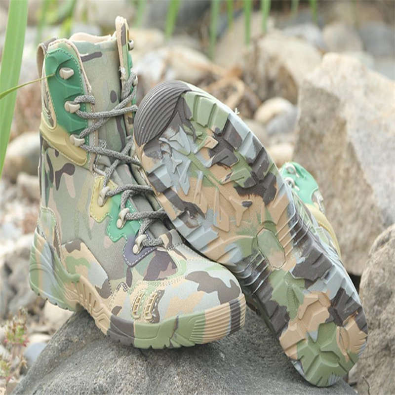 High quality camouflage high top men's tactical shock-absorbing military boots