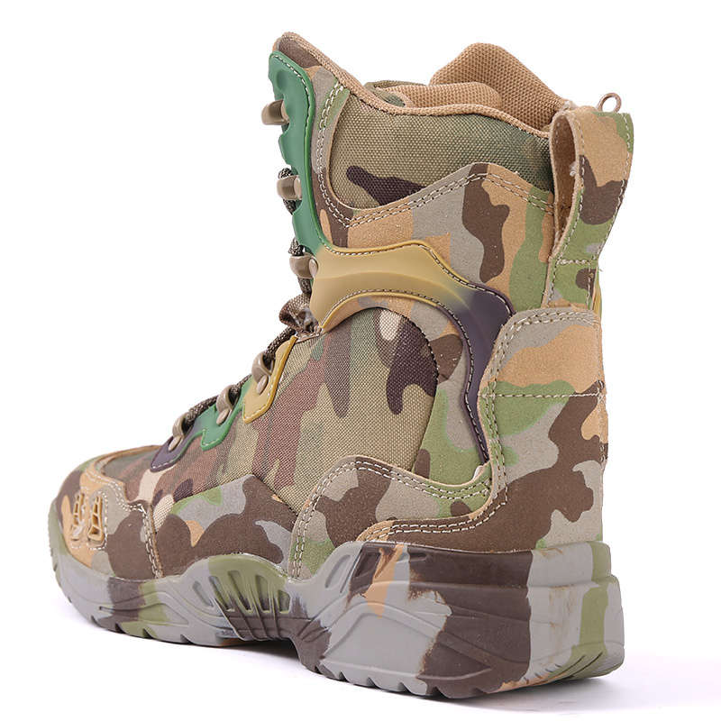 High quality camouflage high top men's tactical shock-absorbing military boots