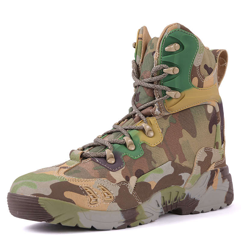 High quality camouflage high top men's tactical shock-absorbing military boots