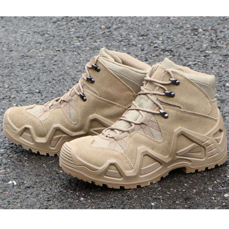 Men’s Tactical Boots Lightweight Combat Boots Military Work Boots brown Boots