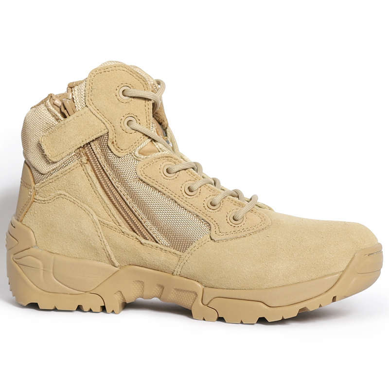 High quality brown low top men's tactical shock-absorbing military boots
