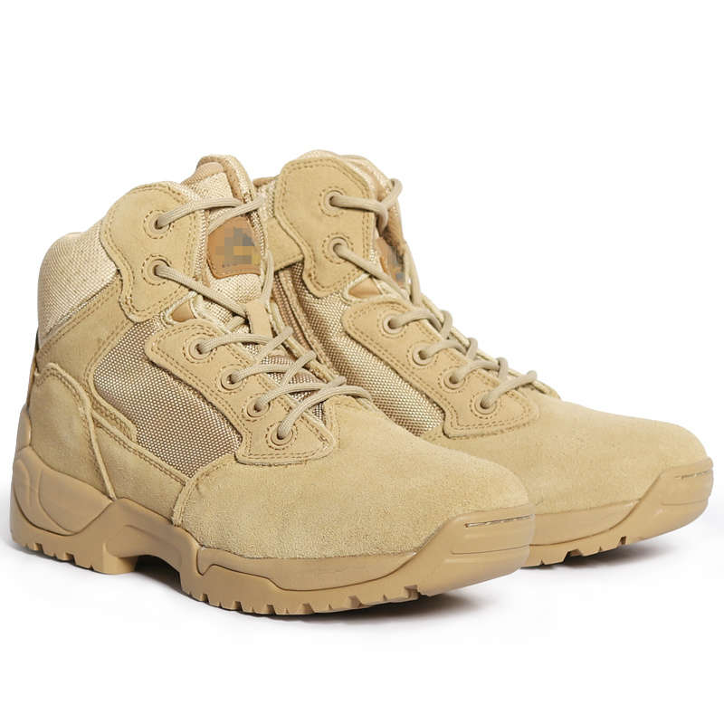 High quality brown low top men's tactical shock-absorbing military boots