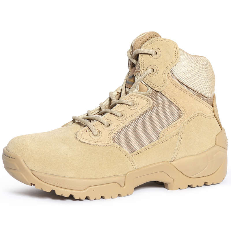High quality brown low top men's tactical shock-absorbing military boots
