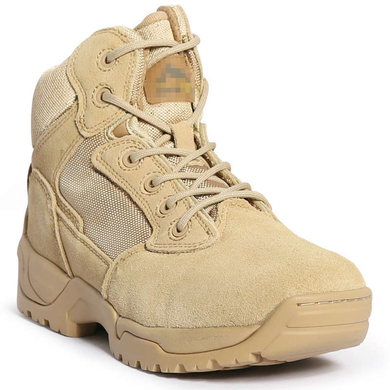 High quality brown low top men's tactical shock-absorbing military boots