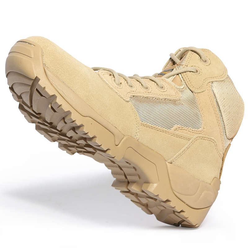 High quality brown low top men's tactical shock-absorbing military boots