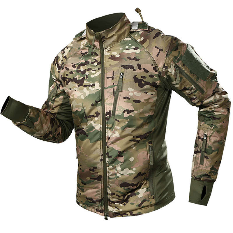 Waterproof camouflage fleece soft warm clothing tactical cycling jacket