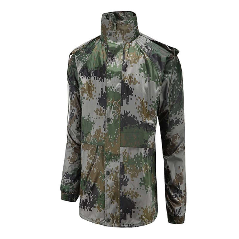 Camouflage raincoat rain pants split suit adult outdoor flood control and disaster relief on duty to fight floods