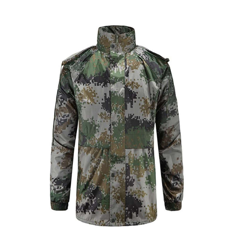 Camouflage raincoat rain pants split suit adult outdoor flood control and disaster relief on duty to fight floods