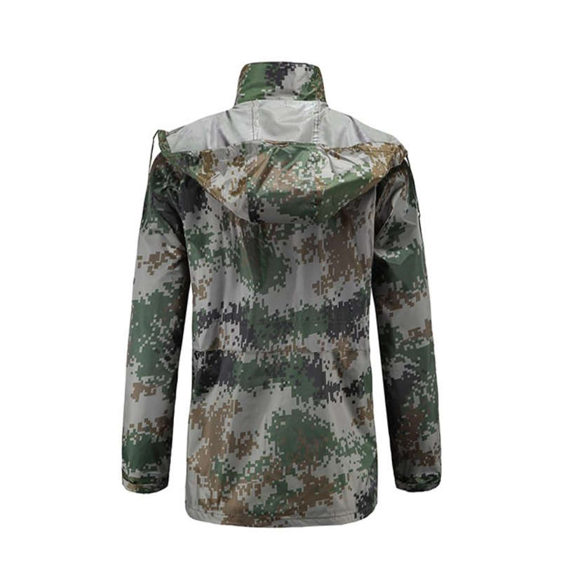 Camouflage raincoat rain pants split suit adult outdoor flood control and disaster relief on duty to fight floods
