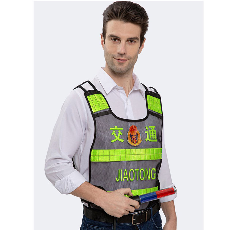 Heat-pressed reflective clothing, black mesh on duty, road administration reflective vest, traffic administration comprehensive executive city management reflective vest