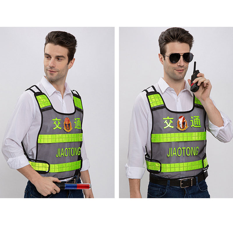 Heat-pressed reflective clothing, black mesh on duty, road administration reflective vest, traffic administration comprehensive executive city management reflective vest