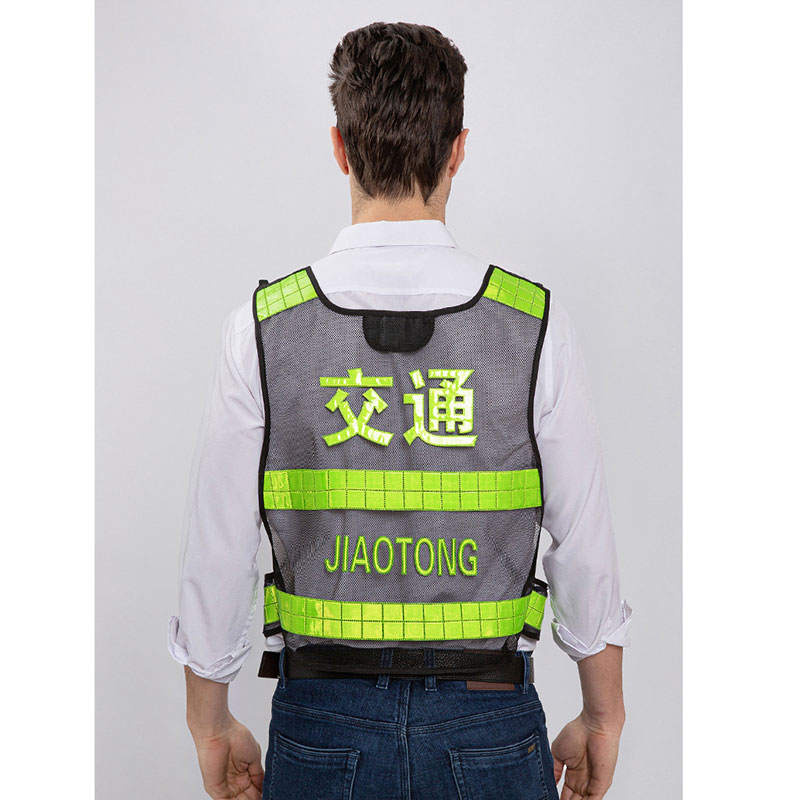 Heat-pressed reflective clothing, black mesh on duty, road administration reflective vest, traffic administration comprehensive executive city management reflective vest
