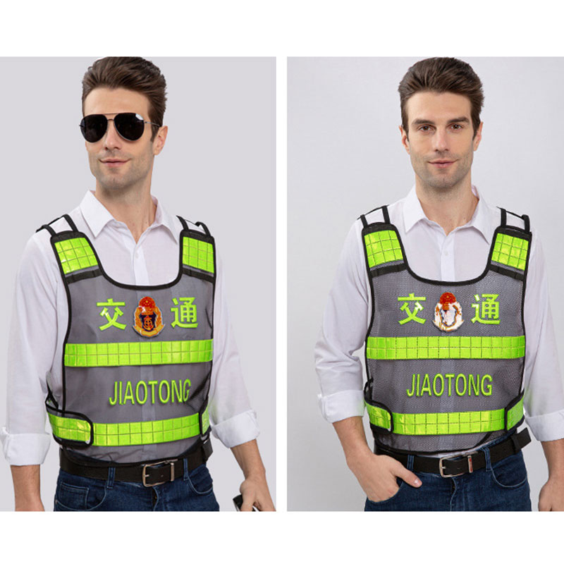 Heat-pressed reflective clothing, black mesh on duty, road administration reflective vest, traffic administration comprehensive executive city management reflective vest