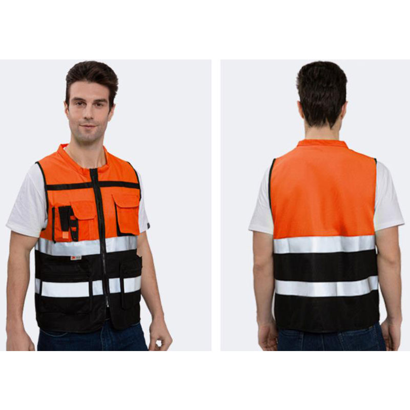 Multi-pocket vest, traffic sanitation inspection, reflective safety vest for construction site engineering