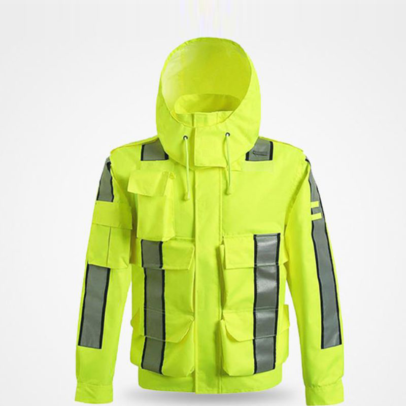 Reflective raincoat rain pants suit men's high-speed traffic rescue overalls jacket fluorescent yellow thickened waterproof clothing