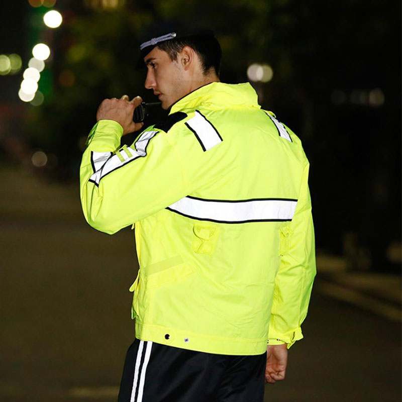 Reflective raincoat rain pants suit men's high-speed traffic rescue overalls jacket fluorescent yellow thickened waterproof clothing
