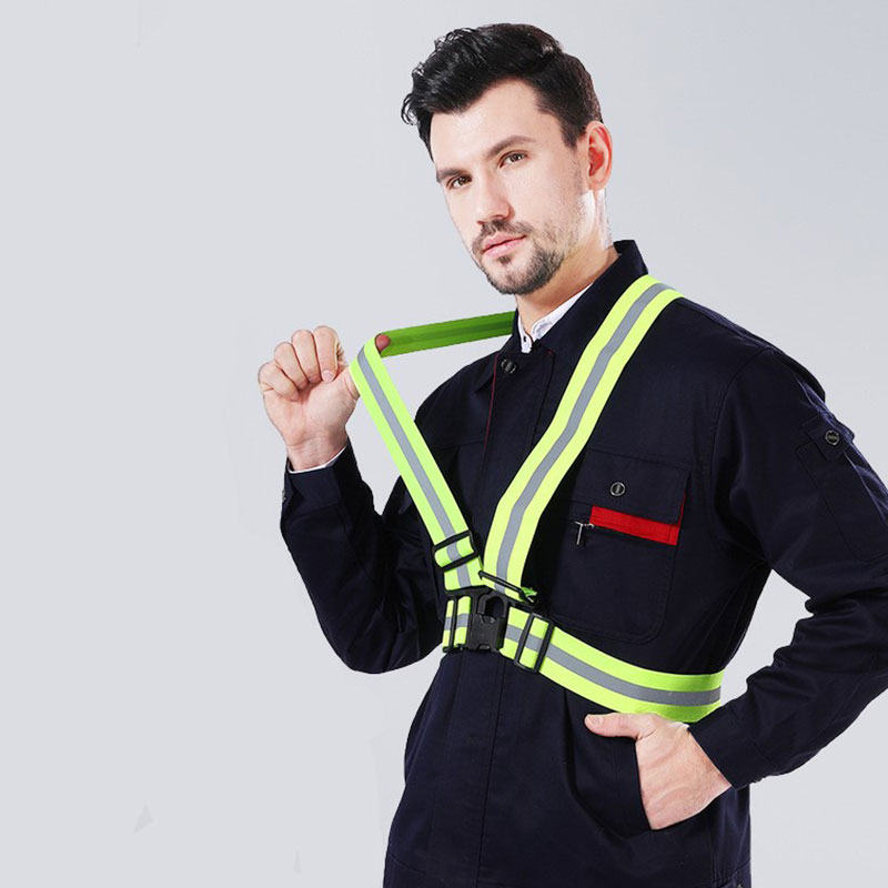 Reflective straps night running riding reflective clothing high elastic reflective vest adjustable safety reflective clothing summer