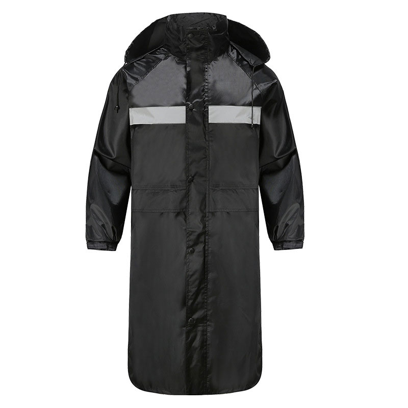 Black reflective raincoat male labor insurance security guard poncho outdoor safety reflective raincoat