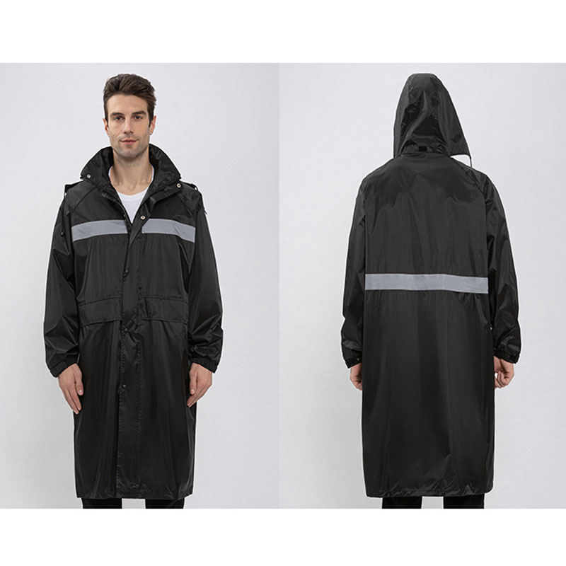 Black reflective raincoat male labor insurance security guard poncho outdoor safety reflective raincoat