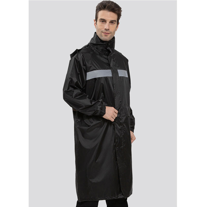 Black reflective raincoat male labor insurance security guard poncho outdoor safety reflective raincoat