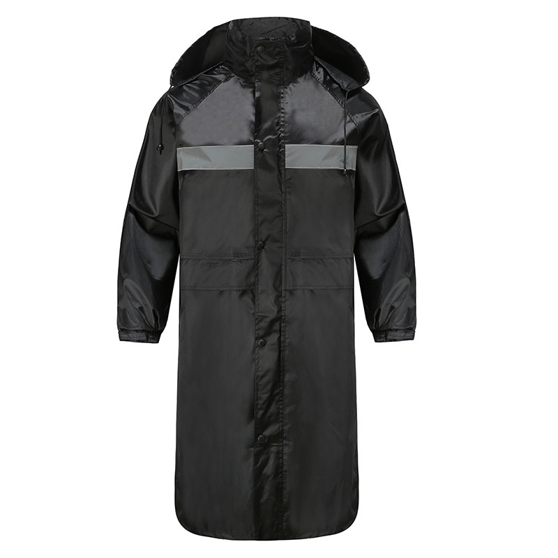 Black reflective raincoat male labor insurance security guard poncho outdoor safety reflective raincoat