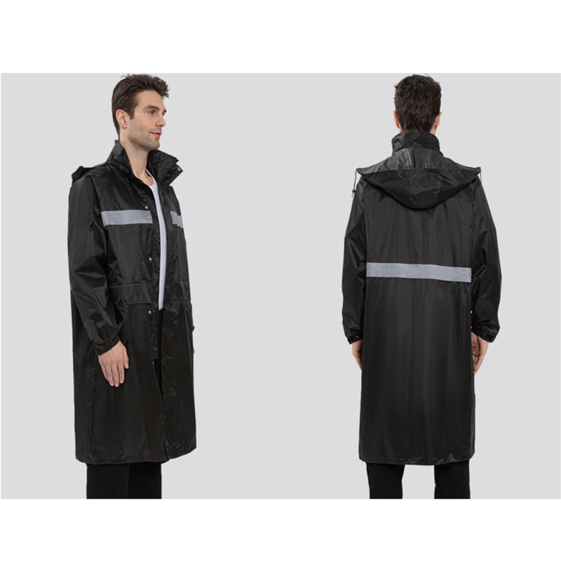 Black reflective raincoat male labor insurance security guard poncho outdoor safety reflective raincoat