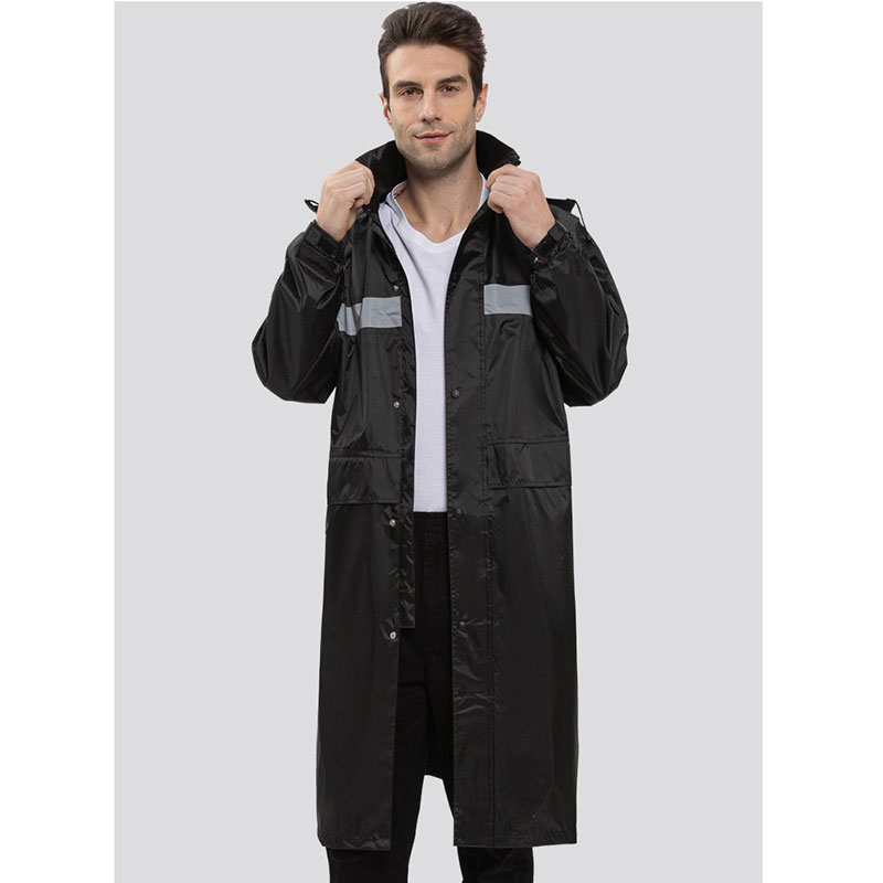 Black reflective raincoat male labor insurance security guard poncho outdoor safety reflective raincoat