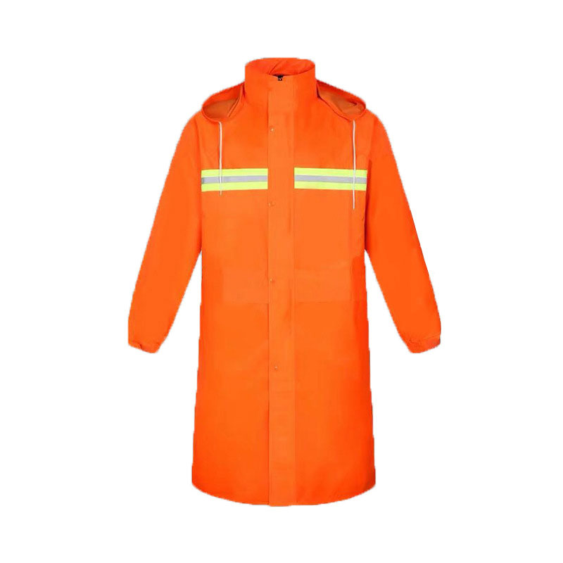 Black reflective raincoat male labor insurance security guard poncho outdoor safety reflective raincoat