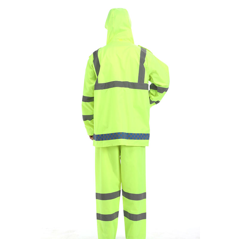 Reflective raincoat rain pants suit traffic safety on duty road administration fluorescent yellow-green outdoor split waterproof adult raincoat