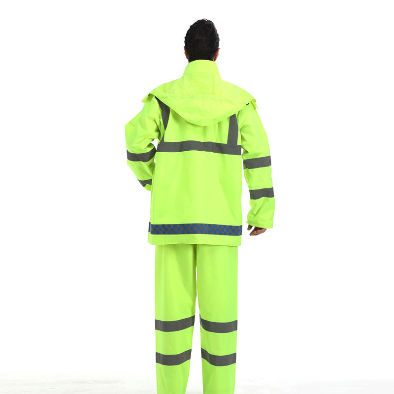 Reflective raincoat rain pants suit traffic safety on duty road administration fluorescent yellow-green outdoor split waterproof adult raincoat