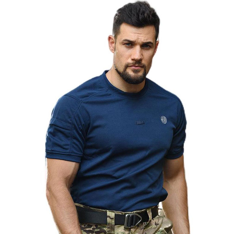 Tactical summer breathable round neat T -shirt men's outdoor sports, hygroscopic sweat, sweat, short sleeves