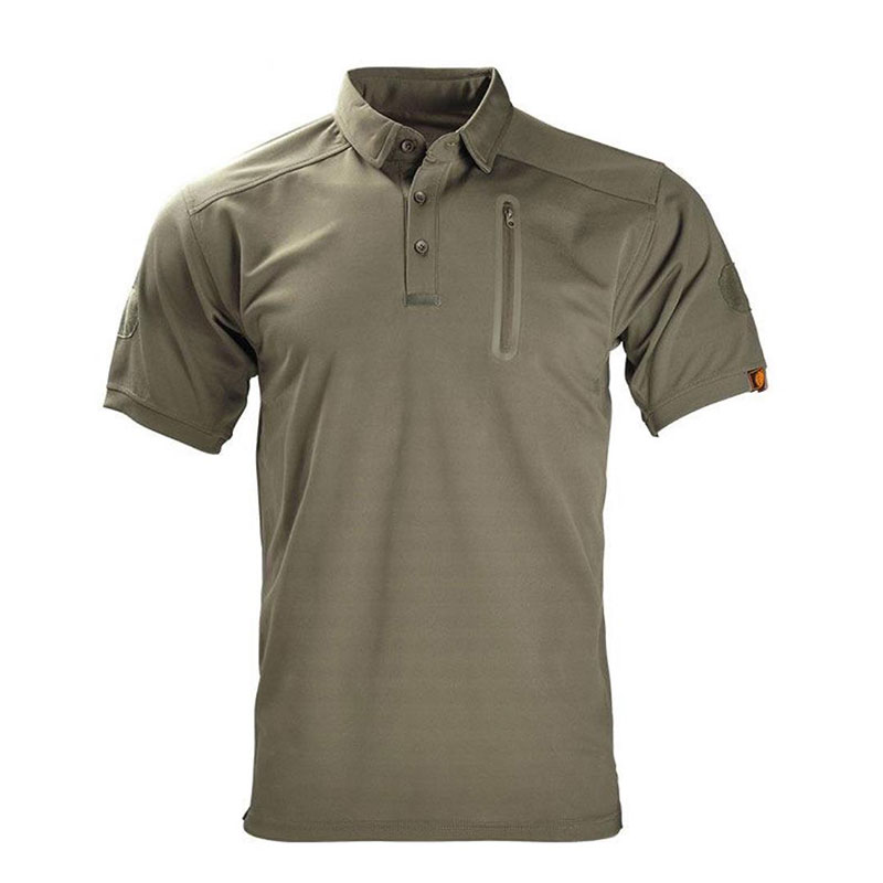Outdoor tactical T -shirt Men's Sports sweaty and moisturizing function fast dry clothing elastic leisure lapel speed dry short sleeves