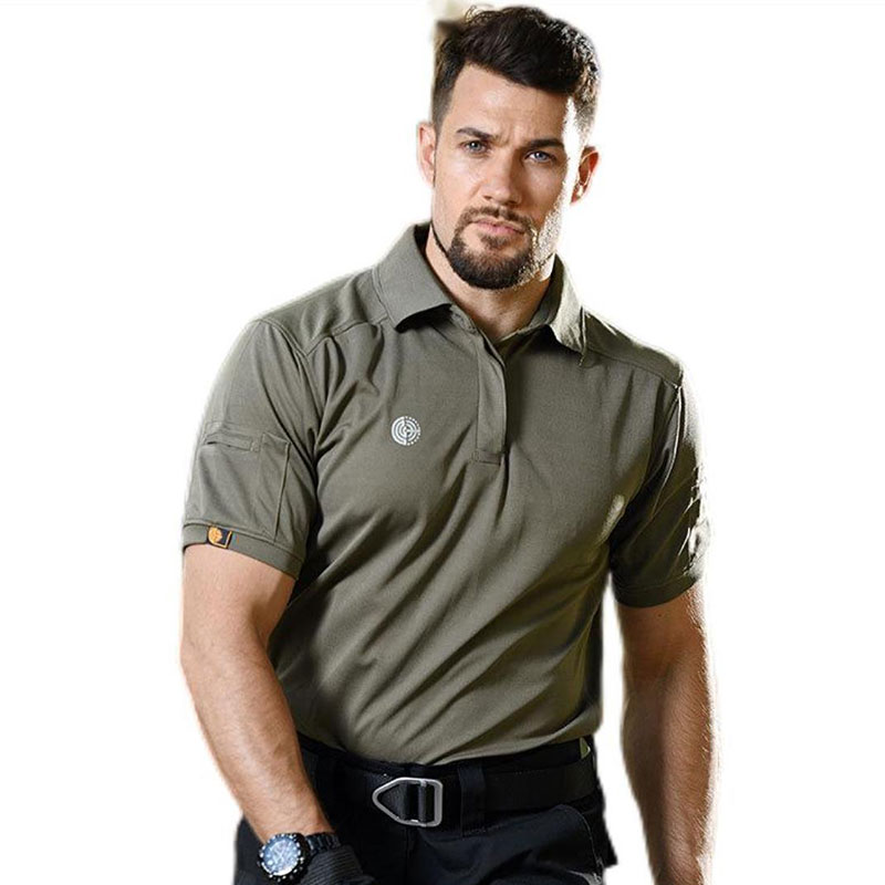short -sleeved T -shirt men's outdoor sports tactical tactical POLO shirt turned short -sleeved camouflage speed dry clothes