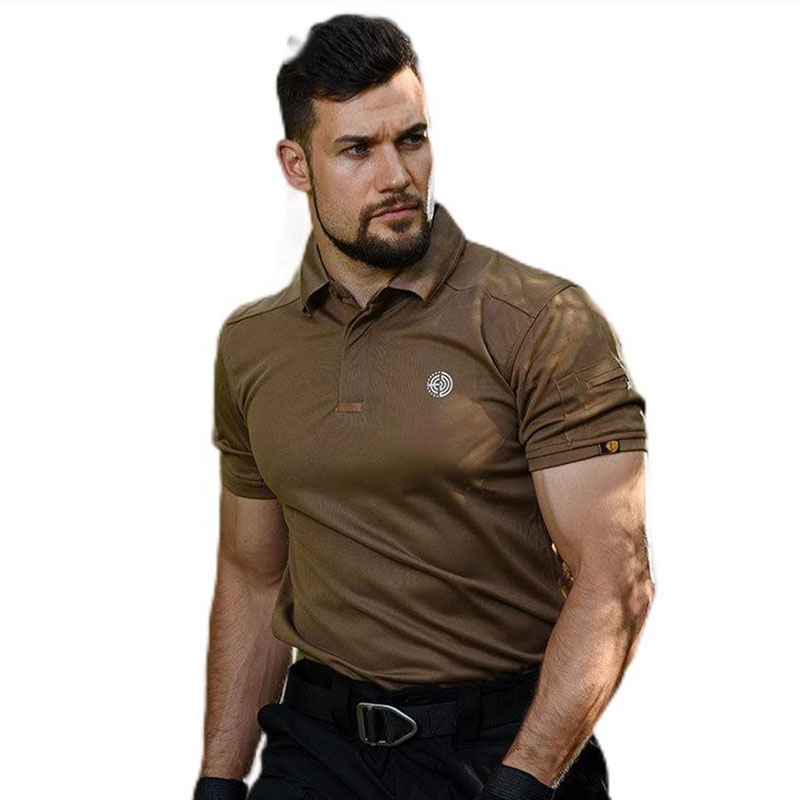 short -sleeved T -shirt men's outdoor sports tactical tactical POLO shirt turned short -sleeved camouflage speed dry clothes