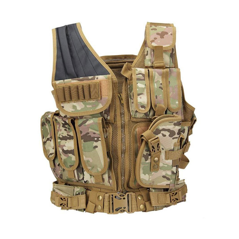 Outdoor Multifunctional MOLLE System Quick-drying Breathable Camouflage Mesh Tactical Vest
