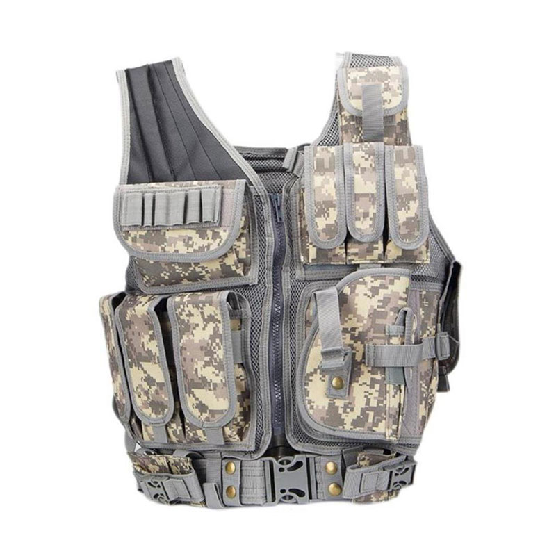 Outdoor Multifunctional MOLLE System Quick-drying Breathable Camouflage Mesh Tactical Vest