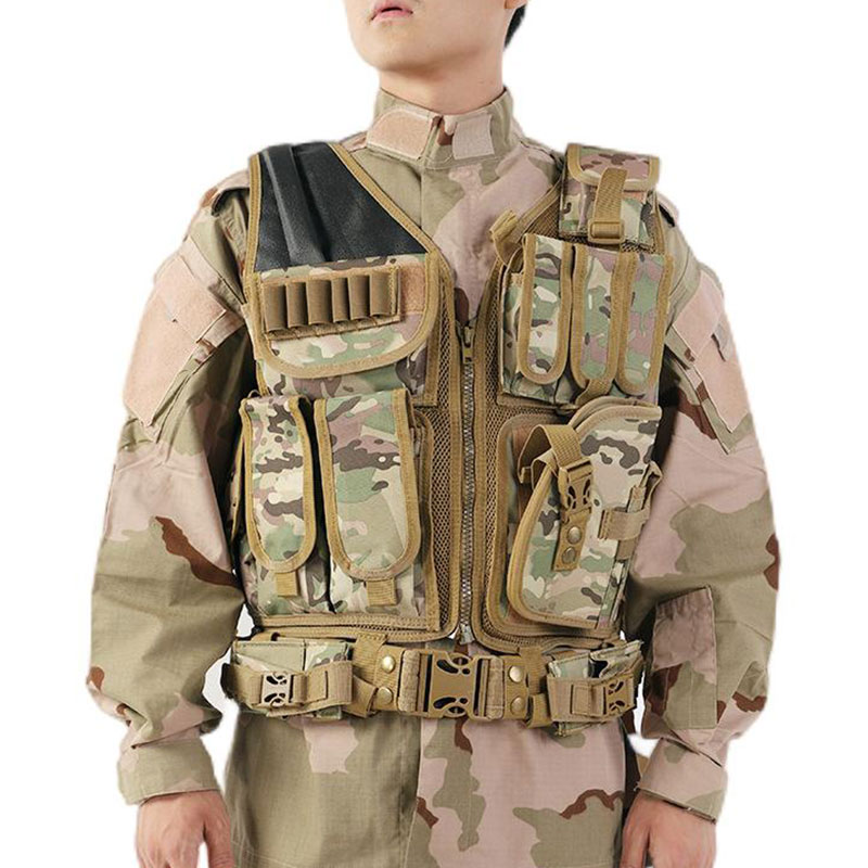 Outdoor Multifunctional MOLLE System Quick-drying Breathable Camouflage Mesh Tactical Vest